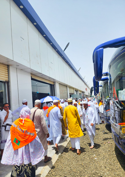 Boarding the Bus for Madinah